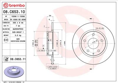 BREMBO 08.C653.11 EAN: 8020584222492.