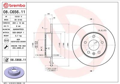 BREMBO 08.C656.11 EAN: 8020584234501.