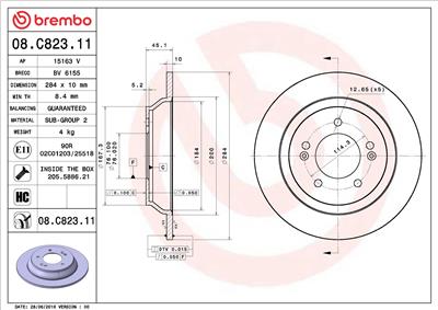 BREMBO 08.C823.11 EAN: 8020584235645.