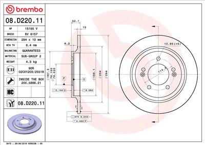 BREMBO 08.D220.11 EAN: 8020584235669.