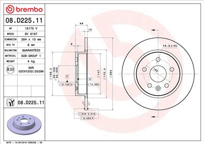BREMBO 08.D225.11 EAN: 8020584234518.