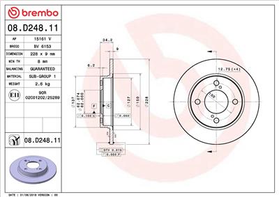 BREMBO 08.D248.11 EAN: 8020584234525.