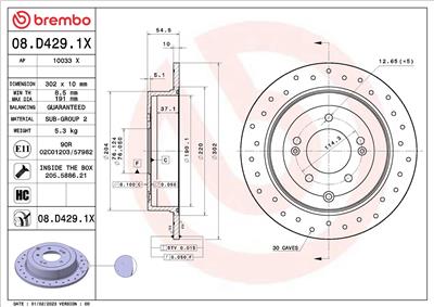 BREMBO 08.D429.1X EAN: 8020584322819.