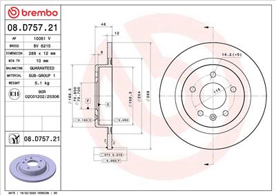 BREMBO 08.D757.21 EAN: 8020584315828.