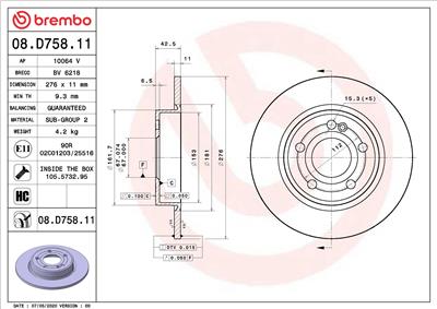 BREMBO 08.D758.11 EAN: 8020584312957.