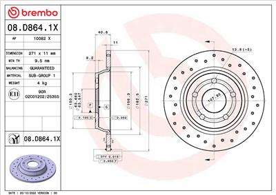 BREMBO 08.D864.1X EAN: 8020584321676.