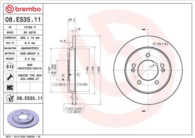 BREMBO 08.E535.11 EAN: 8020584321430.