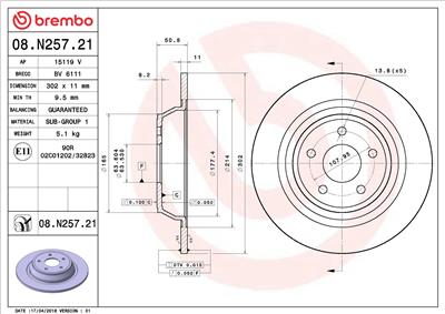 BREMBO 08.N257.21 EAN: 8020584229583.
