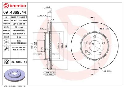 BREMBO 09.4869.41 EAN: 8020584030912.