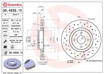 BREMBO 09.4939.1X EAN: 8020584212349.