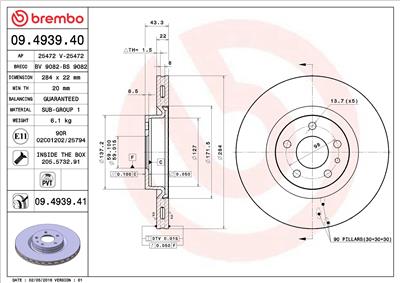 BREMBO 09.4939.41 EAN: 8020584211083.