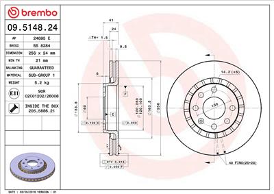 BREMBO 09.5148.24 EAN: 8020584012536.