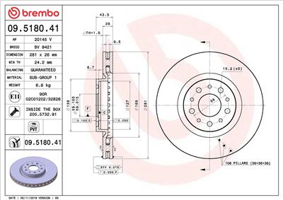 BREMBO 09.5180.41 EAN: 8020584310021.