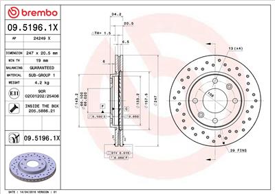 BREMBO 09.5196.1X EAN: 8020584215340.