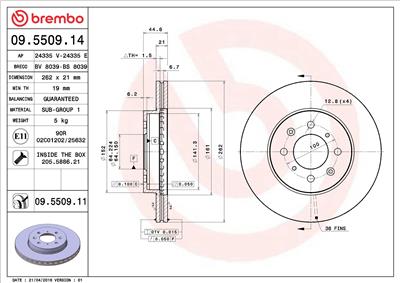 BREMBO 09.5509.11 EAN: 8020584031575.