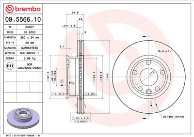 BREMBO 09.5566.10 EAN: 8020584556610.