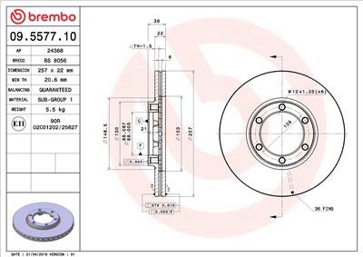 BREMBO 09.5577.10 EAN: 8020584557716.