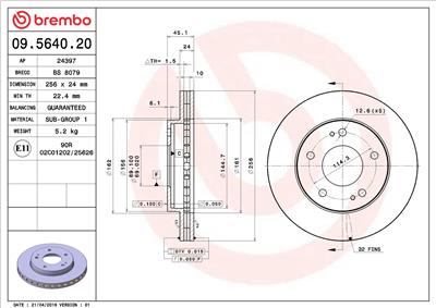 BREMBO 09.5640.20 EAN: 8020584564028.