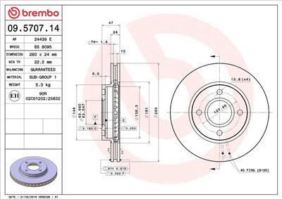 BREMBO 09.5707.14 EAN: 8020584012598.