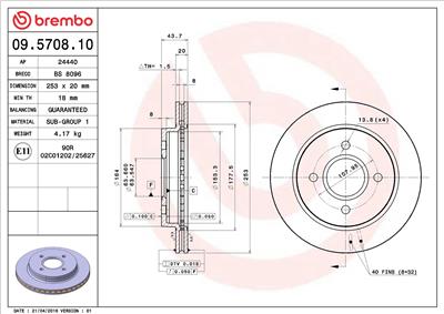 BREMBO 09.5708.10 EAN: 8020584570814.