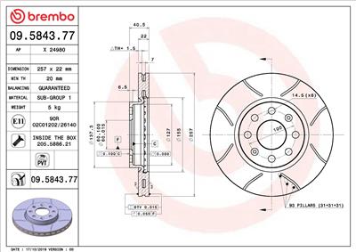 BREMBO 09.5843.77 EAN: 8020584239865.