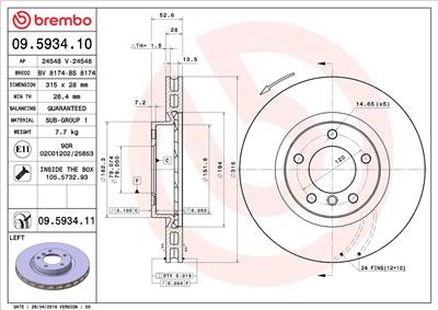 BREMBO 09.5934.11 EAN: 8020584212202.