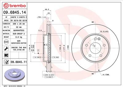 BREMBO 09.6845.11 EAN: 8020584013748.