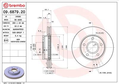 BREMBO 09.6879.20 EAN: 8020584687925.