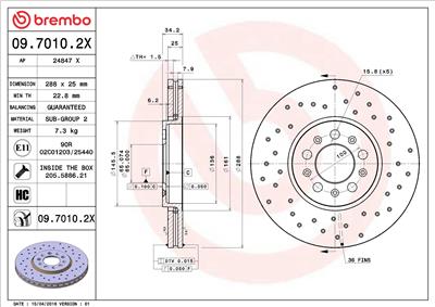 BREMBO 09.7010.2X EAN: 8020584212455.