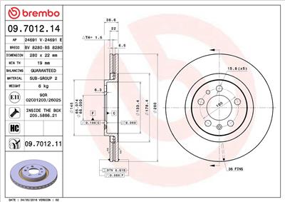 BREMBO 09.7012.11 EAN: 8020584018194.