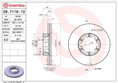 BREMBO 09.7118.10 EAN: 8020584711811.