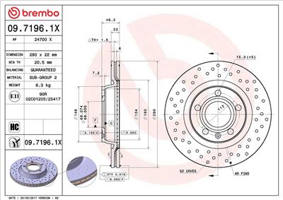 BREMBO 09.7196.1X EAN: 8020584212486.