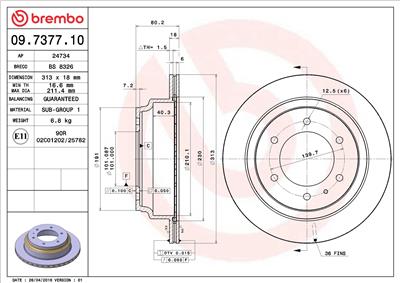 BREMBO 09.7377.10 EAN: 8020584737712.