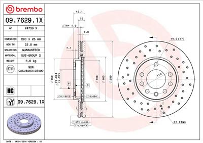 BREMBO 09.7629.1X EAN: 8020584212493.