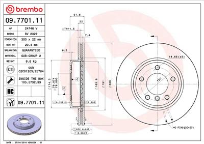 BREMBO 09.7701.11 EAN: 8020584013045.