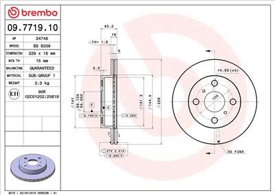 BREMBO 09.7719.10 EAN: 8020584771914.