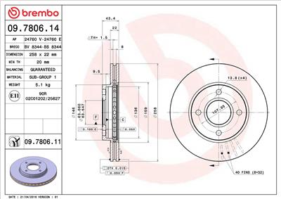 BREMBO 09.7806.11 EAN: 8020584210536.