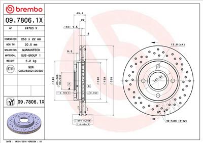 BREMBO 09.7806.1X EAN: 8020584212523.