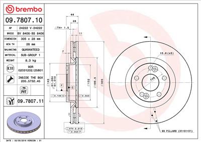 BREMBO 09.7807.11 EAN: 8020584035313.