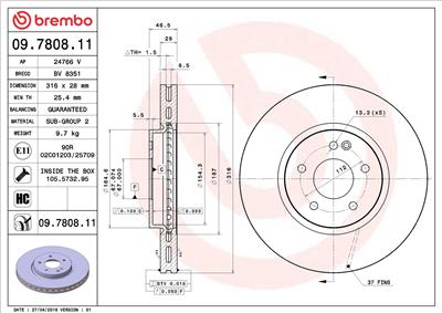 BREMBO 09.7808.11 EAN: 8020584012031.