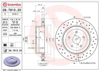 BREMBO 09.7813.2X EAN: 8020584217801.