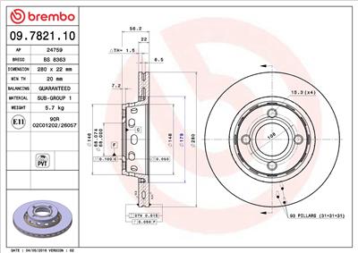 BREMBO 09.7821.10 EAN: 8020584782118.