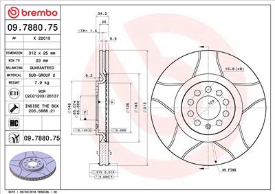 BREMBO 09.7880.75 EAN: 8020584015100.