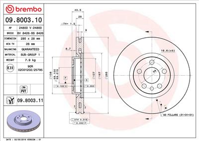 BREMBO 09.8003.11 EAN: 8020584023464.