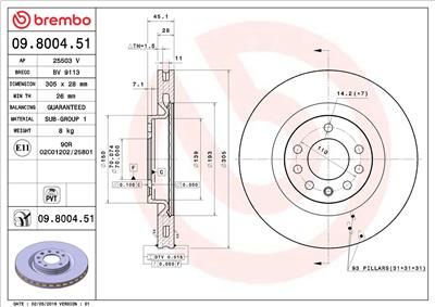 BREMBO 09.8004.51 EAN: 8020584222508.