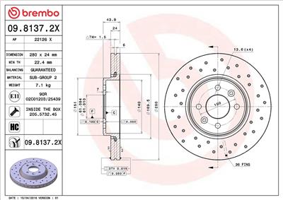 BREMBO 09.8137.2X EAN: 8020584212547.