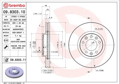 BREMBO 09.8303.11 EAN: 8020584028988.