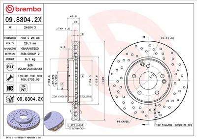 BREMBO 09.8304.2X EAN: 8020584215371.