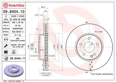 BREMBO 09.8404.11 EAN: 8020584210338.