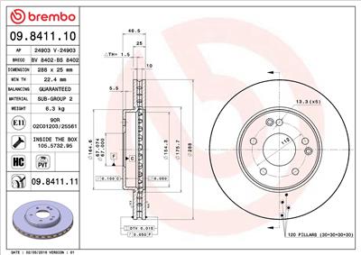 BREMBO 09.8411.11 EAN: 8020584013786.